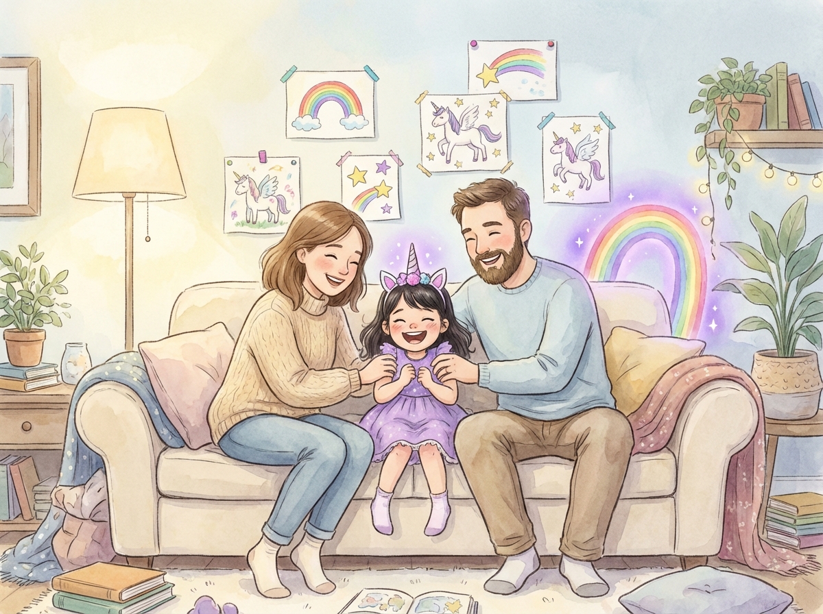 The Rodriguez family laughing together